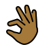 pinching hand, medium-dark skin tone